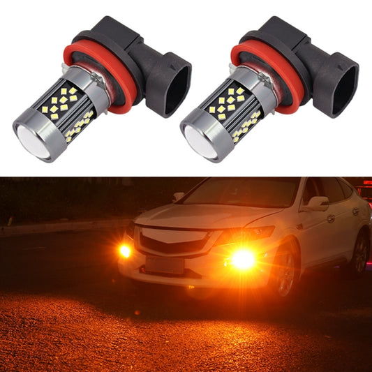 1 Pair H11 12V 7W Continuous Car LED Fog Light(Orange Light) - Fog / Driving Lights by buy2fix | Online Shopping UK | buy2fix