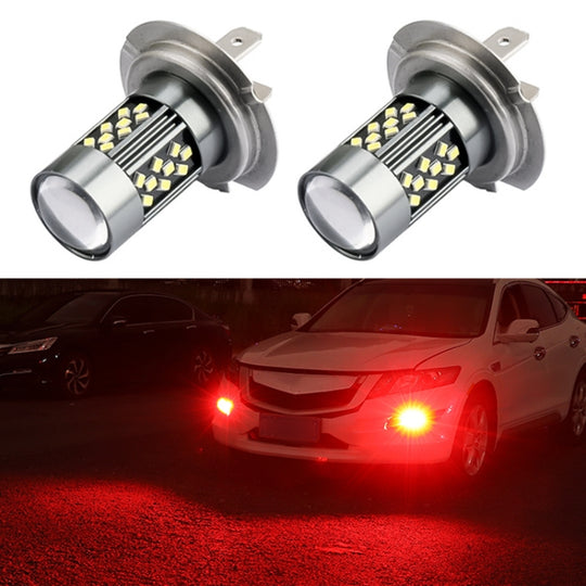 1 Pair H7 12V 7W Strobe Car LED Fog Light(Red Light)