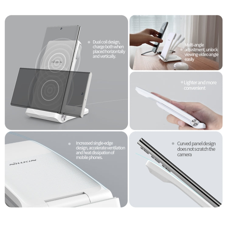NILLKIN NKT12 3-in-1 Wireless Charger with Huawei Watch Charger, Plug Type:US Plug(White) by NILLKIN