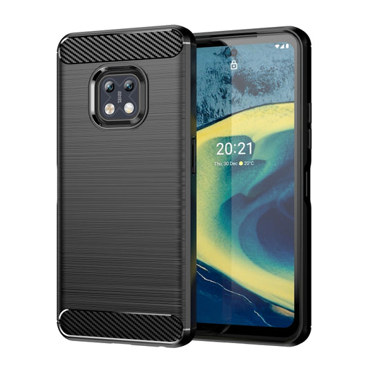 For Nokia XR20 Brushed Texture Carbon Fiber TPU Phone Case(Black) - Nokia Cases by buy2fix | Online Shopping UK | buy2fix