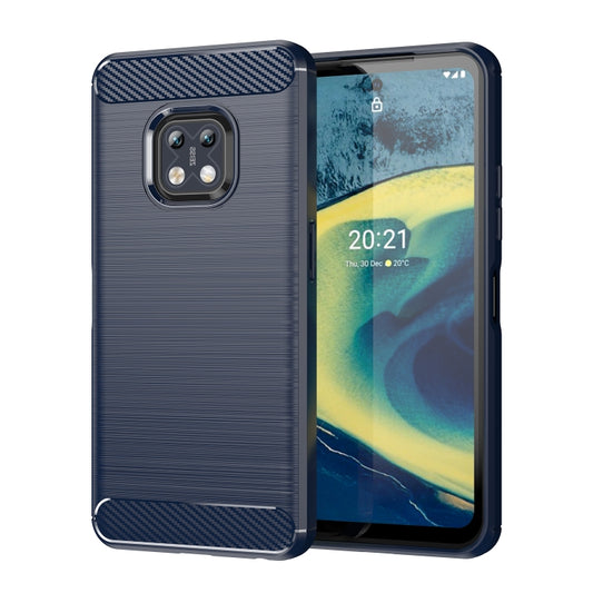 For Nokia XR20 Brushed Texture Carbon Fiber TPU Phone Case(Blue) - Nokia Cases by buy2fix | Online Shopping UK | buy2fix