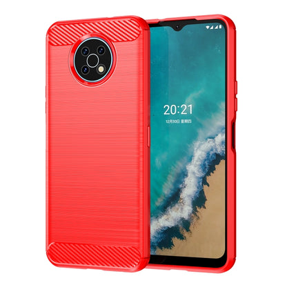 For Nokia G50 Brushed Texture Carbon Fiber TPU Phone Case(Red) by buy2fix