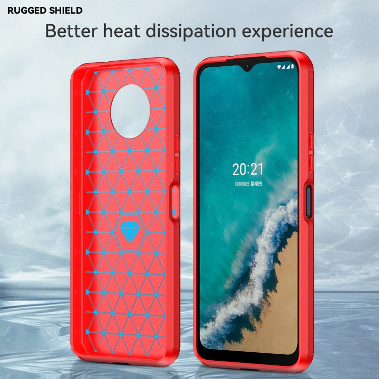 For Nokia G50 Brushed Texture Carbon Fiber TPU Phone Case(Red) by buy2fix