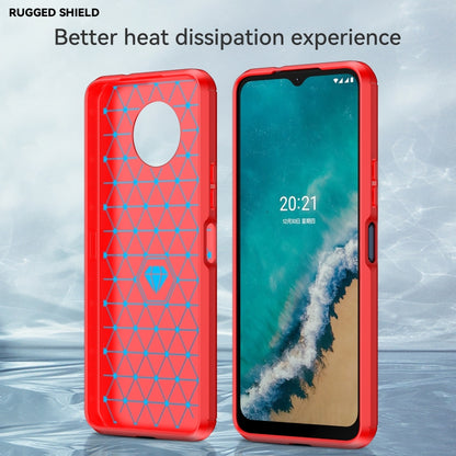 For Nokia G50 Brushed Texture Carbon Fiber TPU Phone Case(Red) by buy2fix