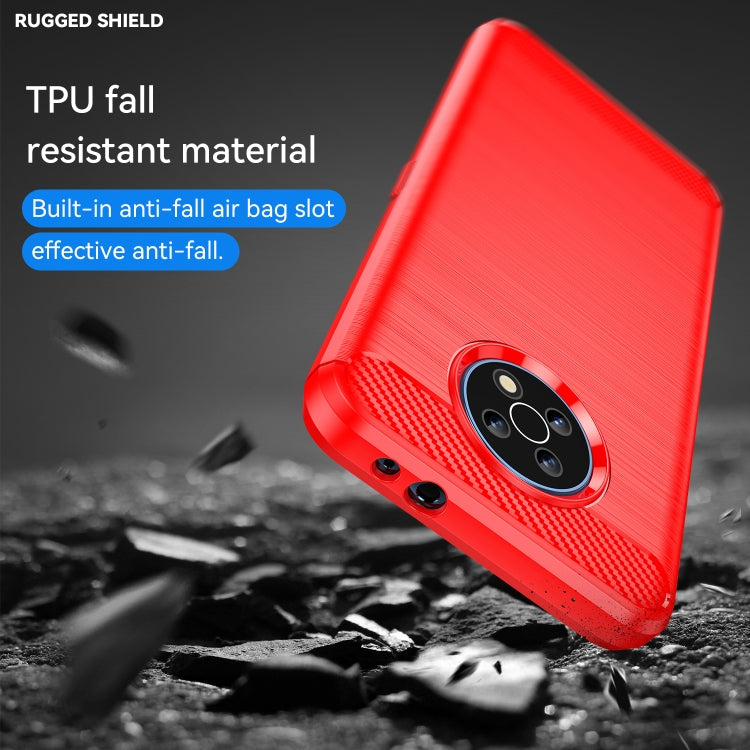 For Nokia G50 Brushed Texture Carbon Fiber TPU Phone Case(Red) by buy2fix