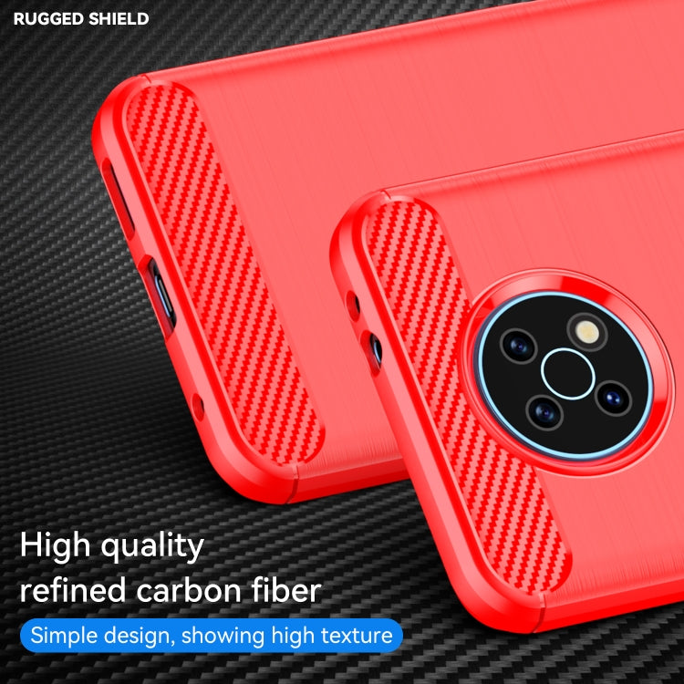For Nokia G50 Brushed Texture Carbon Fiber TPU Phone Case(Red) by buy2fix
