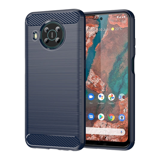 For Nokia X100 Brushed Texture Carbon Fiber TPU Phone Case(Blue) - Nokia Cases by buy2fix | Online Shopping UK | buy2fix
