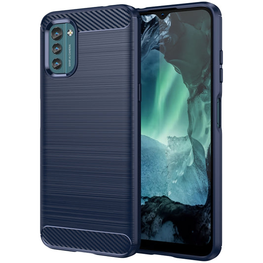 For Nokia G21 Brushed Texture Carbon Fiber TPU Phone Case(Blue) - Nokia Cases by buy2fix | Online Shopping UK | buy2fix
