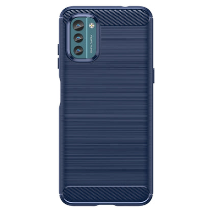For Nokia G21 Brushed Texture Carbon Fiber TPU Phone Case(Blue) - Nokia Cases by buy2fix | Online Shopping UK | buy2fix