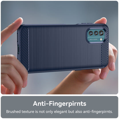 For Nokia G21 Brushed Texture Carbon Fiber TPU Phone Case(Blue) - Nokia Cases by buy2fix | Online Shopping UK | buy2fix