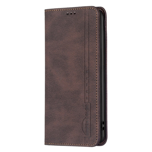 For Nothing Phone 1 Magnetic RFID Blocking Anti-Theft Leather Phone Case(Brown) - Nothing Cases by buy2fix | Online Shopping UK | buy2fix
