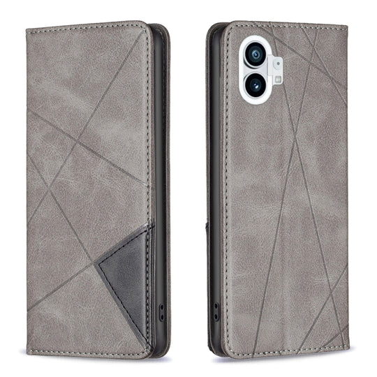For Nothing Phone 1 Prismatic Invisible Magnetic Leather Phone Case(Grey)