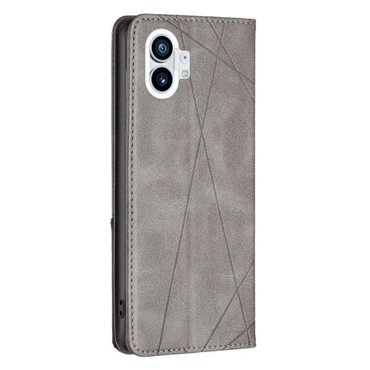 For Nothing Phone 1 Prismatic Invisible Magnetic Leather Phone Case(Grey) - Nothing Cases by buy2fix | Online Shopping UK | buy2fix