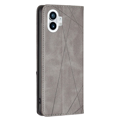 For Nothing Phone 1 Prismatic Invisible Magnetic Leather Phone Case(Grey) - Nothing Cases by buy2fix | Online Shopping UK | buy2fix