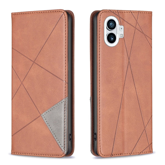 For Nothing Phone 1 Prismatic Invisible Magnetic Leather Phone Case(Brown)