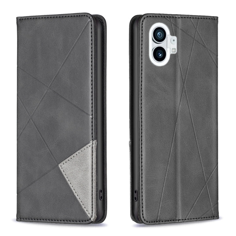 For Nothing Phone 1 Prismatic Invisible Magnetic Leather Phone Case(Black) - Nothing Cases by buy2fix | Online Shopping UK | buy2fix