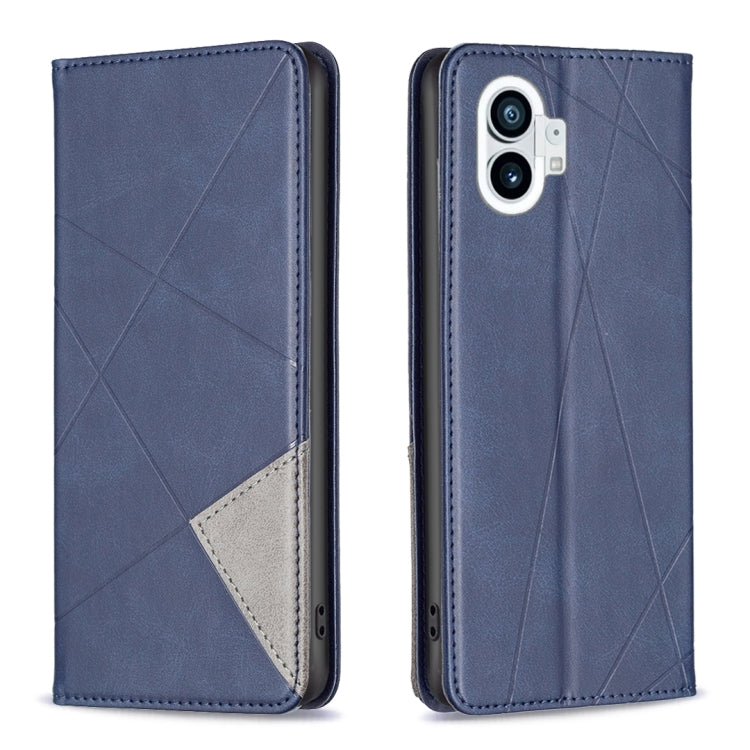 For Nothing Phone 1 Prismatic Invisible Magnetic Leather Phone Case(Blue) - Nothing Cases by buy2fix | Online Shopping UK | buy2fix