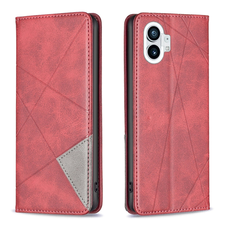 For Nothing Phone 1 Prismatic Invisible Magnetic Leather Phone Case(Red) - Nothing Cases by buy2fix | Online Shopping UK | buy2fix