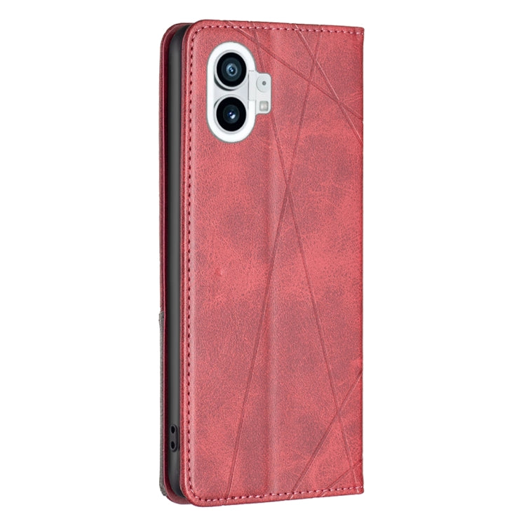 For Nothing Phone 1 Prismatic Invisible Magnetic Leather Phone Case(Red) - Nothing Cases by buy2fix | Online Shopping UK | buy2fix