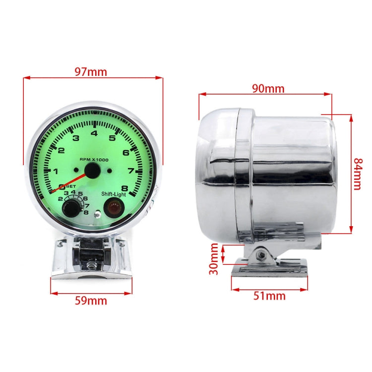 Car Modified 7 Background Lights Tachometer 0-8000RPM for 4/6/8 Cylinder Engines - Car Modification by buy2fix | Online Shopping UK | buy2fix