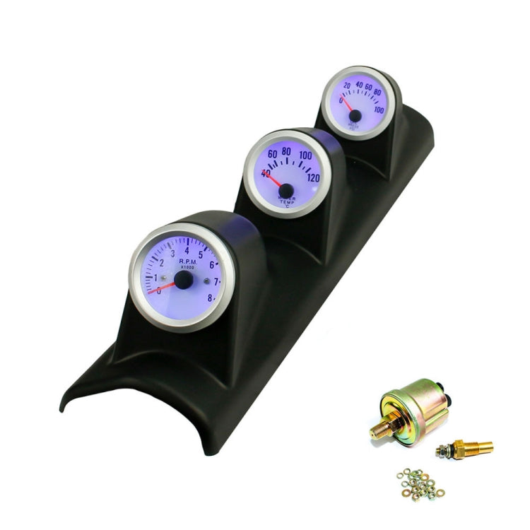 Car Modified 3 in 1 Tachometer Water Temperature Gauge Oil Pressure Gauge, with Left-hand Drive Three Hole - Car Modification by buy2fix | Online Shopping UK | buy2fix