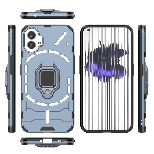 For Nothing Phone 1 PC + TPU Shockproof Protective Phone Case with Magnetic Ring Holder(Navy Blue) - Nothing Cases by buy2fix | Online Shopping UK | buy2fix