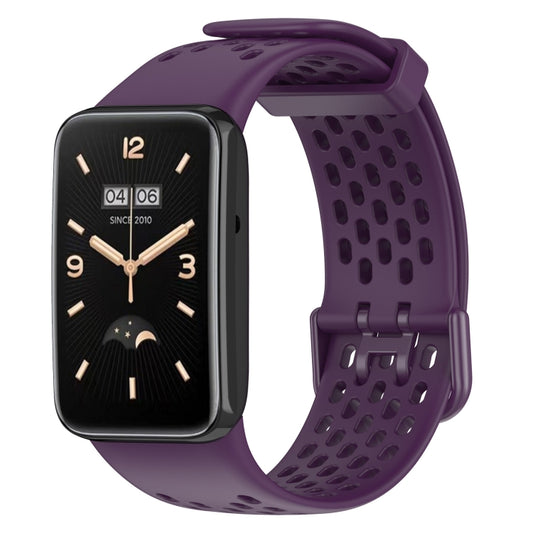 For Xiaomi Mi Band 7 Pro Breathable TPU Watch Band(Dark Purple) - Watch Bands by buy2fix | Online Shopping UK | buy2fix