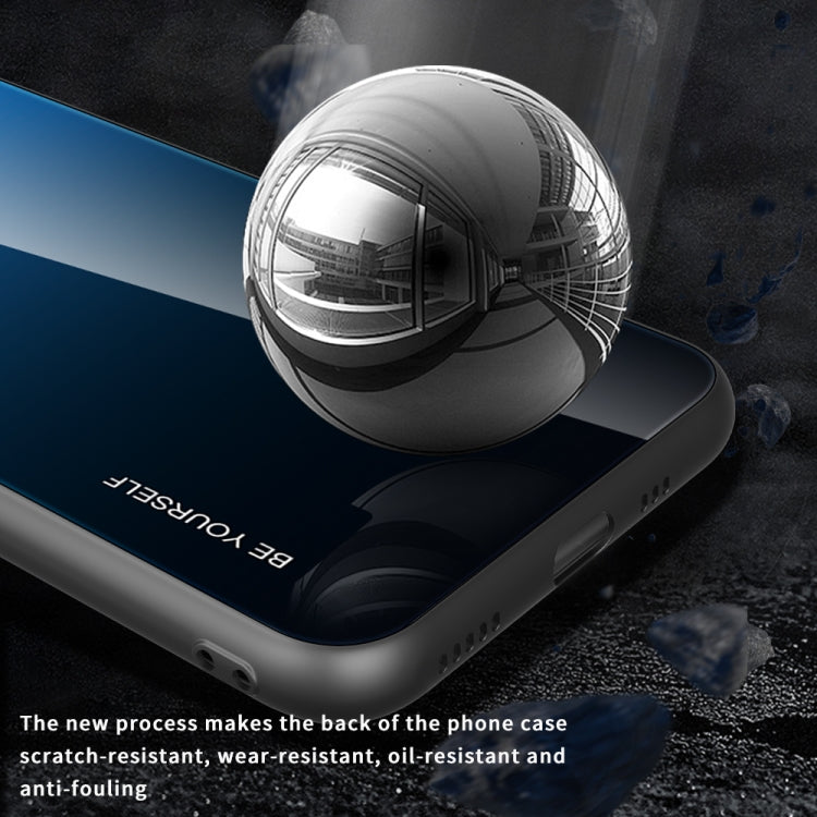 For OnePlus 10 Pro Gradient Color Glass Case(Blue Black) - OnePlus Cases by buy2fix | Online Shopping UK | buy2fix
