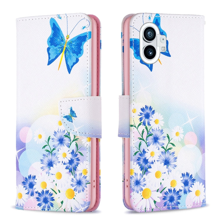 For Nothing Phone 1 Colored Drawing Pattern Leather Phone Case(Butterfly Love) by buy2fix