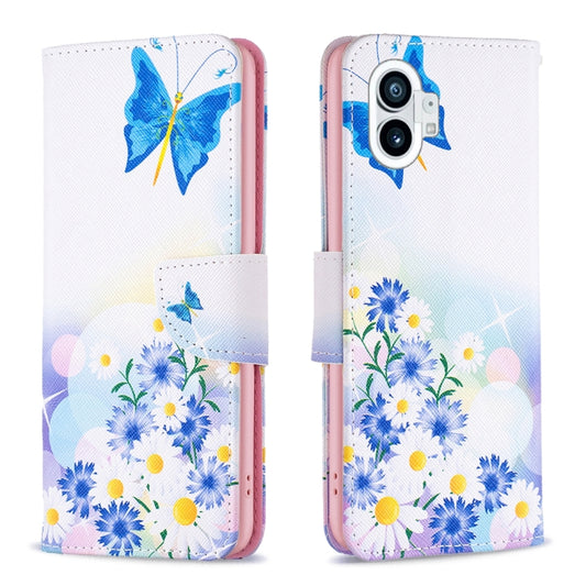 For Nothing Phone 1 Colored Drawing Pattern Leather Phone Case(Butterfly Love) by buy2fix