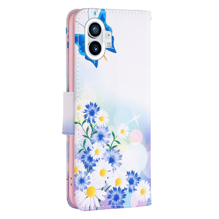 For Nothing Phone 1 Colored Drawing Pattern Leather Phone Case(Butterfly Love) by buy2fix