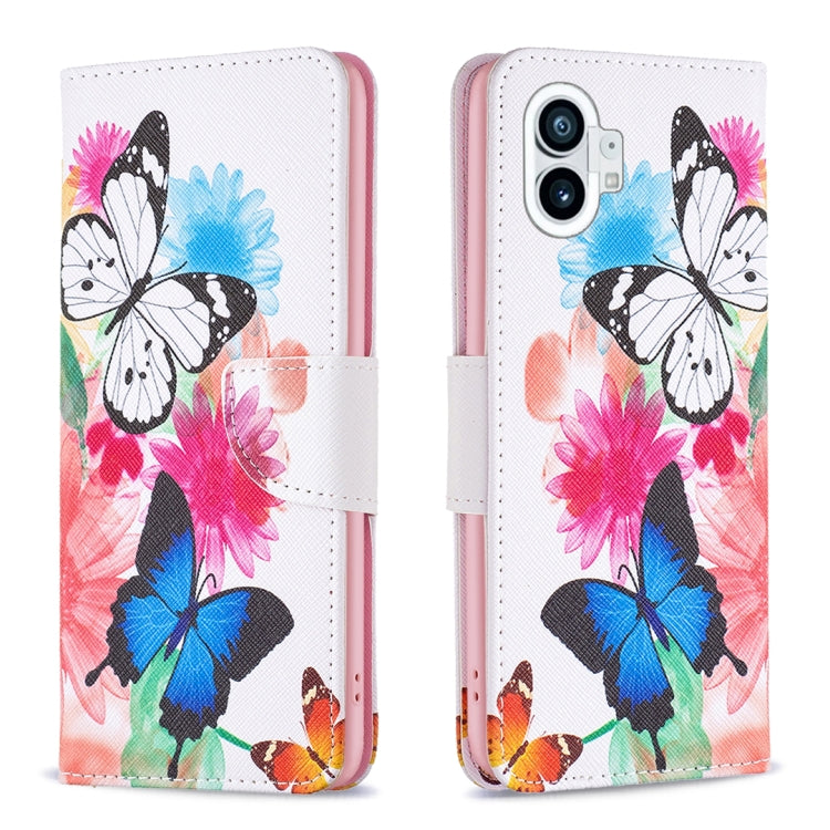 For Nothing Phone 1 Colored Drawing Pattern Leather Phone Case(Butterflies) by buy2fix