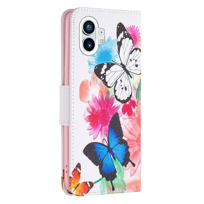 For Nothing Phone 1 Colored Drawing Pattern Leather Phone Case(Butterflies) by buy2fix