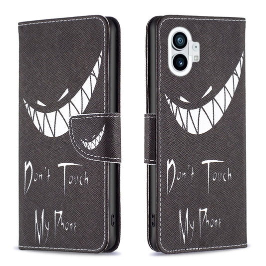 For Nothing Phone 1 Colored Drawing Pattern Leather Phone Case(Smirk) by buy2fix