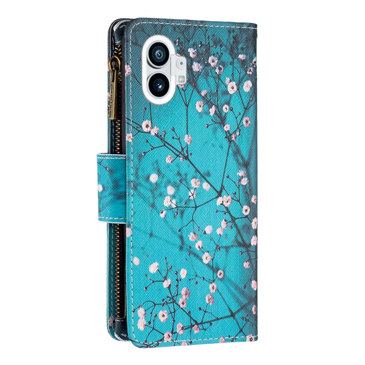 For Nothing Phone 1 Colored Drawing Pattern Zipper Leather Phone Case(Plum Blossom) - Nothing Cases by buy2fix | Online Shopping UK | buy2fix
