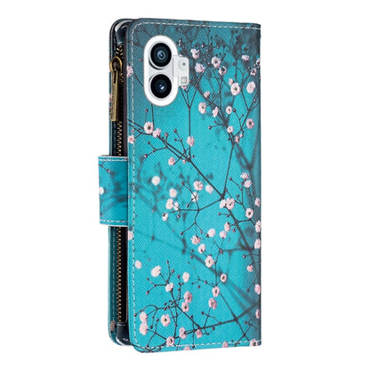 For Nothing Phone 1 Colored Drawing Pattern Zipper Leather Phone Case(Plum Blossom) - Nothing Cases by buy2fix | Online Shopping UK | buy2fix