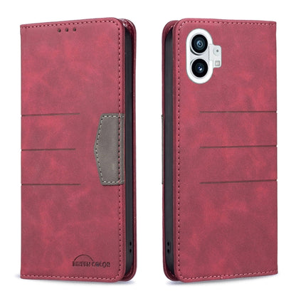 For Nothing Phone 1 Magnetic Splicing Leather Phone Case(Red) by buy2fix