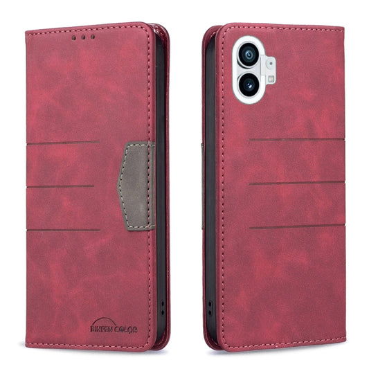 For Nothing Phone 1 Magnetic Splicing Leather Phone Case(Red) by buy2fix