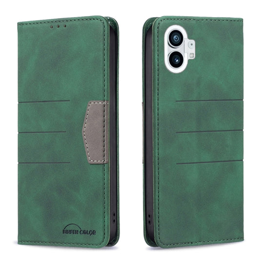 For Nothing Phone 1 Magnetic Splicing Leather Phone Case(Green) by buy2fix