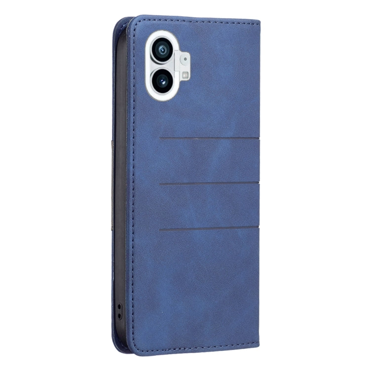 For Nothing Phone 1 Magnetic Splicing Leather Phone Case(Blue) - Nothing Cases by buy2fix | Online Shopping UK | buy2fix