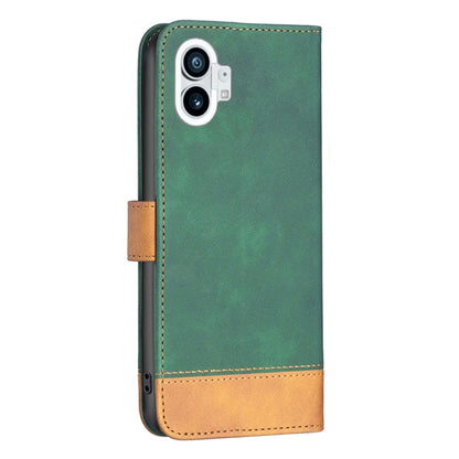 For Nothing Phone 1 BF11 Color Matching Skin Feel Leather Phone Case(Green) - Nothing Cases by buy2fix | Online Shopping UK | buy2fix