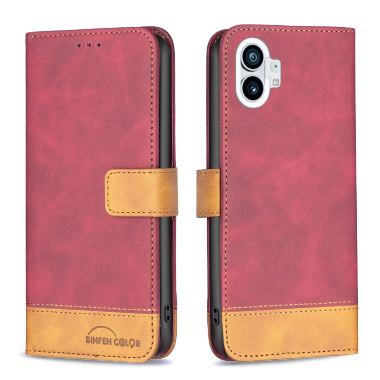 For Nothing Phone 1 BF11 Color Matching Skin Feel Leather Phone Case(Red) - Nothing Cases by buy2fix | Online Shopping UK | buy2fix