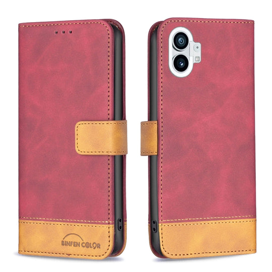 For Nothing Phone 1 BF11 Color Matching Skin Feel Leather Phone Case(Red)