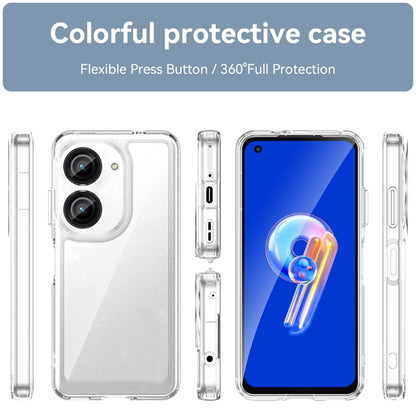 For Asus ZenFone 9 Colorful Series Acrylic + TPU Phone Case(Transparent) by buy2fix