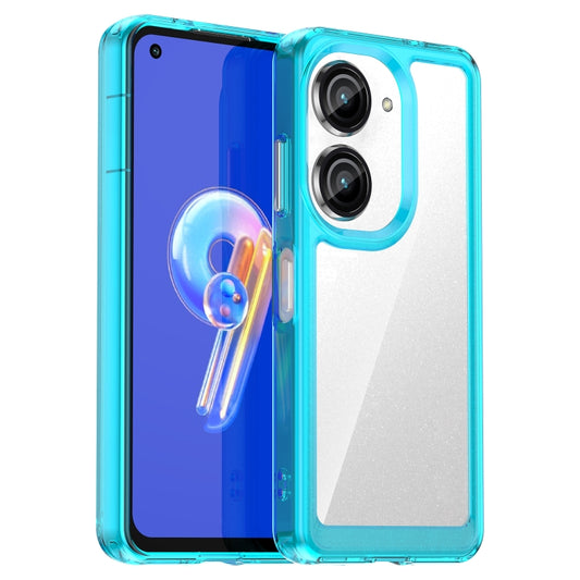 For Asus ZenFone 9 Colorful Series Acrylic + TPU Phone Case(Transparent Blue) - ASUS Cases by buy2fix | Online Shopping UK | buy2fix