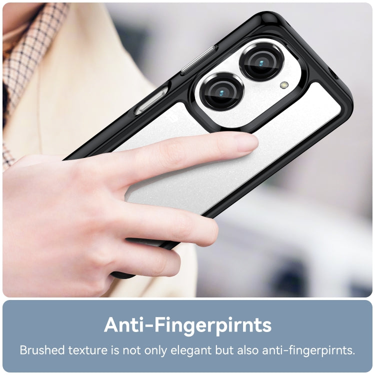 For Asus ZenFone 9 Colorful Series Acrylic + TPU Phone Case(Black) by buy2fix