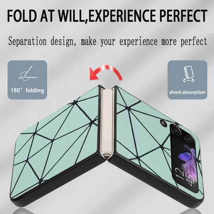 For Samsung Galaxy Z Flip4 Leather Shockproof Protective Phone Case(Green Spider Net Texture) - Galaxy Z Flip4 5G Cases by buy2fix | Online Shopping UK | buy2fix