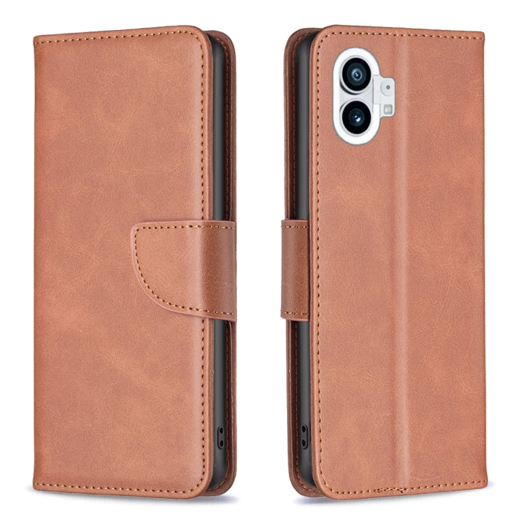 For Nothing Phone 1 Lambskin Texture Leather Phone Case(Brown) by buy2fix