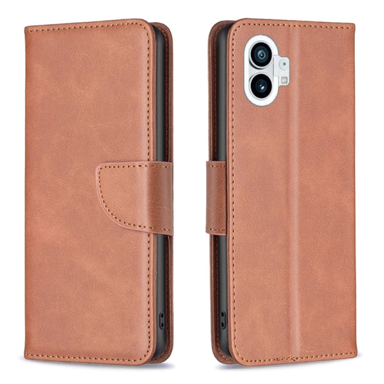 For Nothing Phone 1 Lambskin Texture Leather Phone Case(Brown)