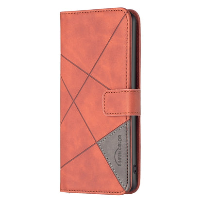 For Nothing Phone 1 Magnetic Buckle Rhombus Texture Leather Phone Case(Brown) - Nothing Cases by buy2fix | Online Shopping UK | buy2fix